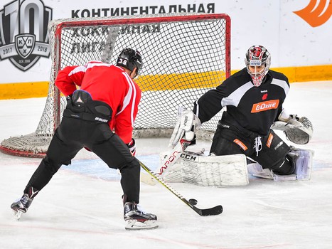 Раскатка "Авангарда" перед матчем с "Салаватом Юлаевым"