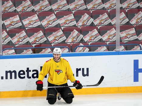 Тренировка «Авангарда» перед первым матчем серии в Магнитогорске