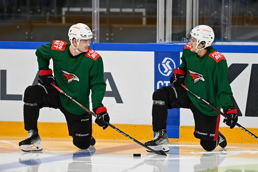 Раскатка «Авангарда» перед матчем в Новосибирске