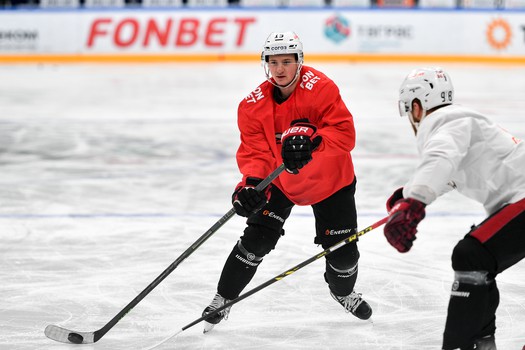 Раскатка «Авангарда» перед матчем в Казани