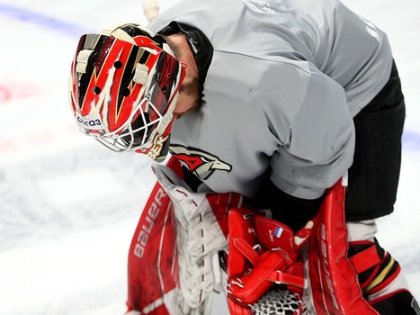 Тренировка «Авангарда» перед матчем в Уфе