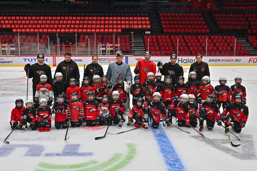 Тренировка воспитанников Хоккейной Академии «Авангард» 2019 года рождения на G-Drive Арене