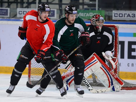 Раскатка "Авангарда" перед матчем со "Спартаком" 16.01.2014