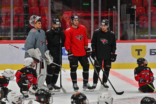 Тренировка воспитанников Хоккейной Академии «Авангард» 2019 года рождения на G-Drive Арене