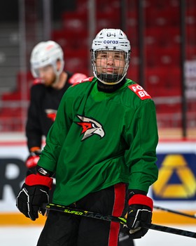 Раскатка «Авангарда» перед матчем в Челябинске