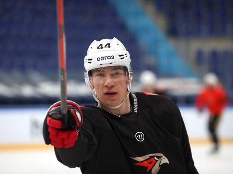 Раскатка «Авангарда» перед матчем в Нижнекамске