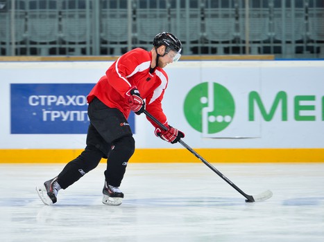Раскатка "Авангарда" перед домашним матчем против рижского "Динамо"