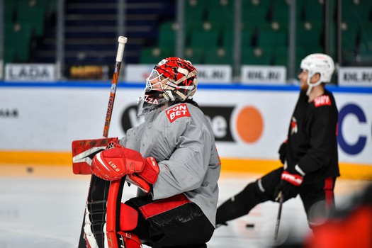 Раскатка «Авангарда» перед матчем в Казани