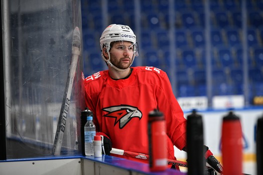 Тренировка «Авангарда» перед матчем в Нижнекамске