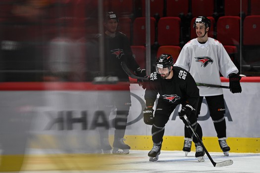 Тренировка «Авангарда» перед матчем с «Нефтехимиком»