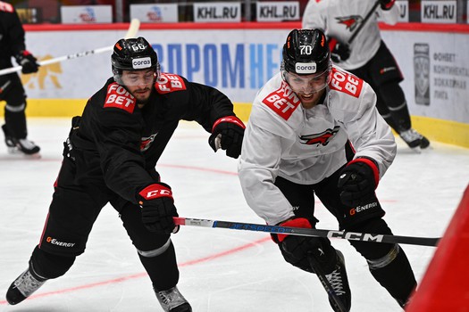 Тренировка «Авангарда» перед матчем с «Барысом»