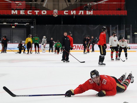 Раскатка «Авангарда» перед матчем с «Адмиралом»