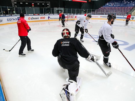Раскатка «Авангарда» перед матчем со «Спартаком»