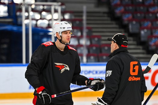 Раскатка «Авангарда» перед матчем в Магнитогорске