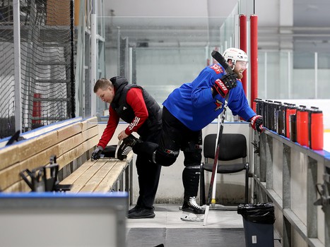 Тренировка «Авангарда» перед первым матчем серии с «Ак Барсом»