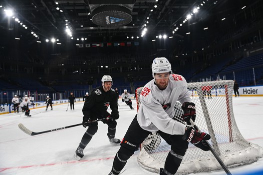 Тренировка «Авангарда» перед матчем в Новосибирске