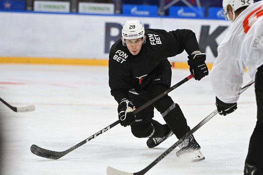 Тренировка «Авангарда» перед матчем в Санкт-Петербурге