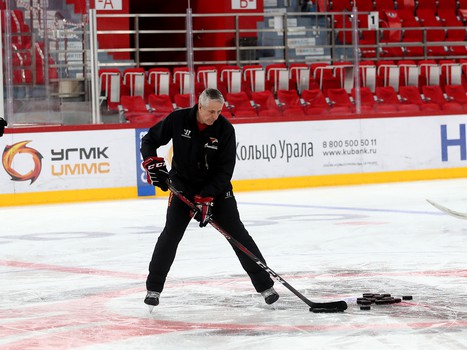 Тренировка «Авангарда» перед четвёртым матчем серии с «Автомобилистом»