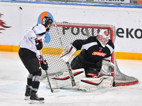 Раскатка "Авангарда" перед матчем с минским "Динамо"