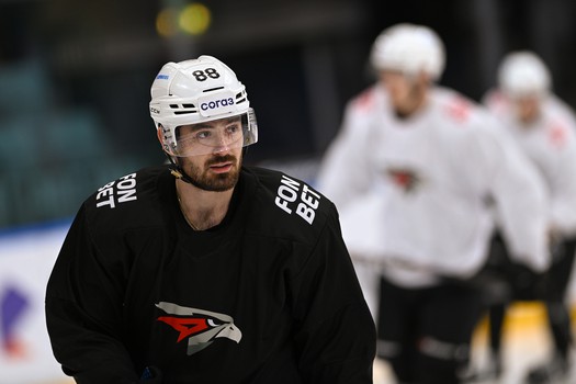 Тренировка «Авангарда» перед матчем в Санкт-Петербурге