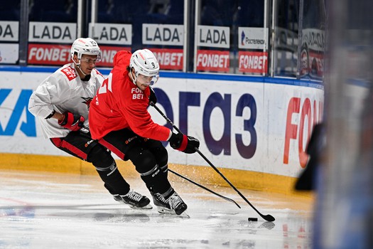 Раскатка «Авангарда» перед матчем в Ярославле