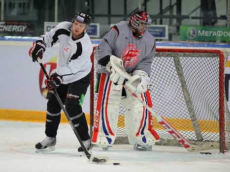 Раскатка "Авангарда" перед матчем с "Ак Барсом" 14 октября 2013