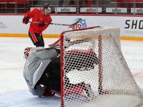 Раскатка «Авангарда» перед матчем с «Барысом»