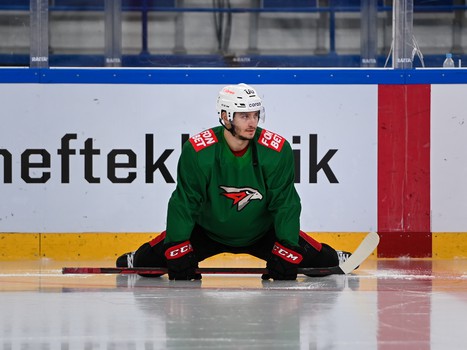 Тренировка «Авангарда» перед матчем в Нижнекамске