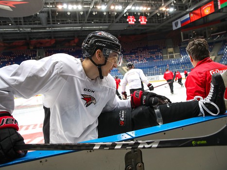 Раскатка «Авангарда» перед матчем с московским «Динамо»