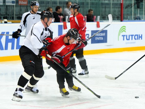 Раскатка "Авангарда" перед домашним матчем со "Спартаком"