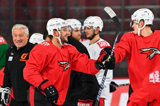 Раскатка «Авангарда» перед матчем в Екатеринбурге