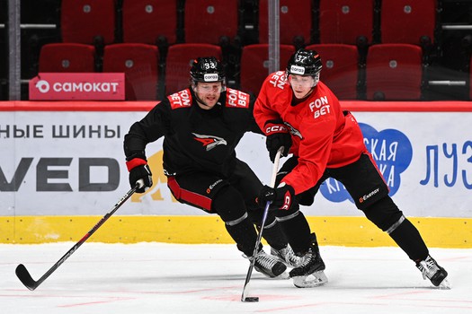 Тренировка «Авангарда» перед матчем с «Барысом»