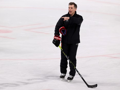 Раскатка «Авангарда» перед матчем в Челябинске