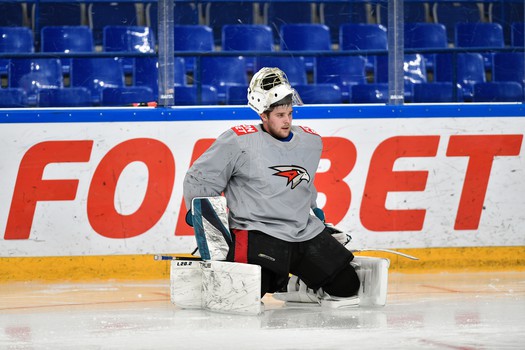 Тренировка «Авангарда» перед матчем в Нижнекамске