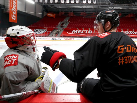 Раскатка «Авангарда» перед матчем с «Нефтехимиком»