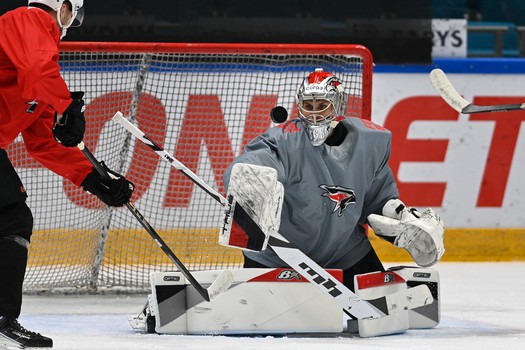 Тренировка «Авангарда» перед матчем в Астане