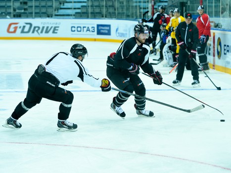 Раскатка "Авангарда" перед матчем с "Салаватом Юлаевым"