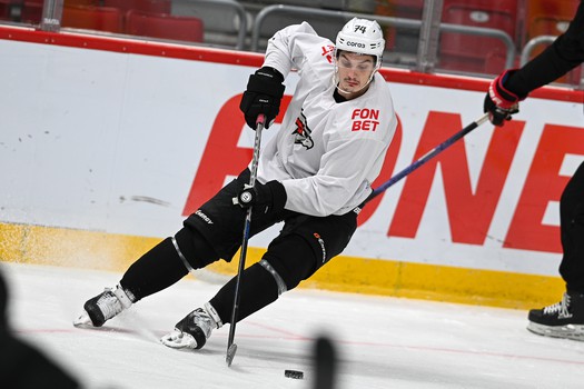 Раскатка «Авангарда» перед матчем в Челябинске