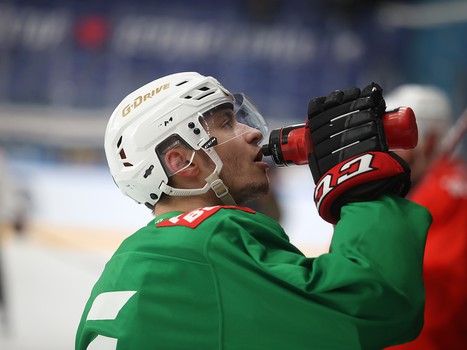 Раскатка «Авангарда» перед матчем в Нижнекамске