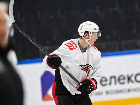 Раскатка «Авангарда» перед матчем в Уфе