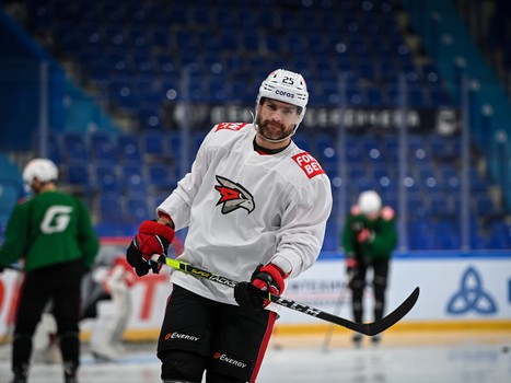 Тренировка «Авангарда» перед матчем в Нижнекамске