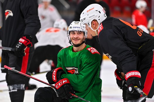 Раскатка «Авангарда» перед матчем в Череповце