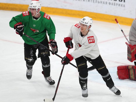 Тренировка «Авангарда» перед первым матчем серии в Магнитогорске