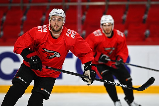 Тренировка «Авангарда» перед матчем в Екатеринбурге