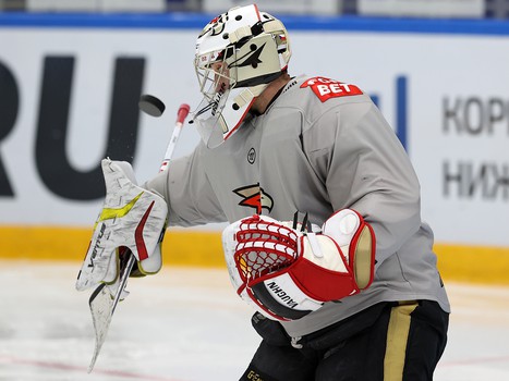 Раскатка «Авангарда» перед матчем в Нижнем Новгороде