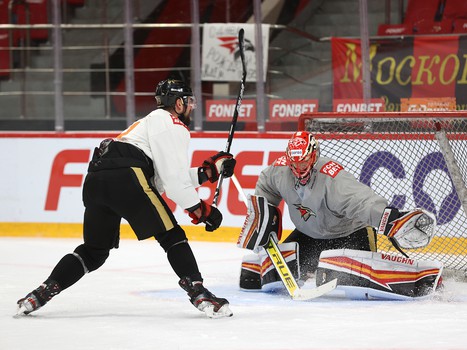 Раскатка «Авангарда» перед матчем с «Витязем»