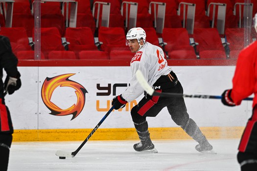 Тренировка «Авангарда» перед матчем в Екатеринбурге