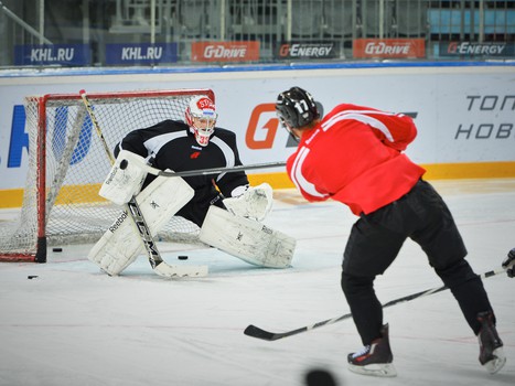 Раскатка "Авангарда" перед матчем с "Адмиралом"