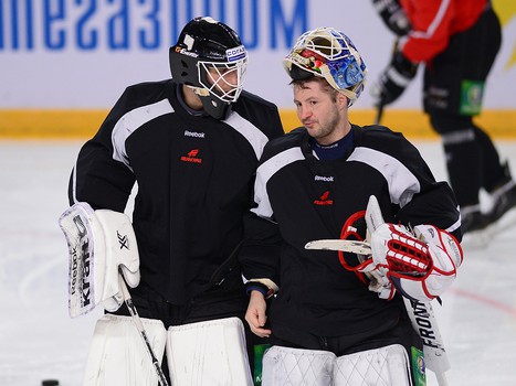 Раскатка "Авангарда" перед матчем с "Донбассом" 20.01.2014