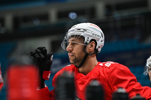 Раскатка «Авангарда» перед матчем в Астане